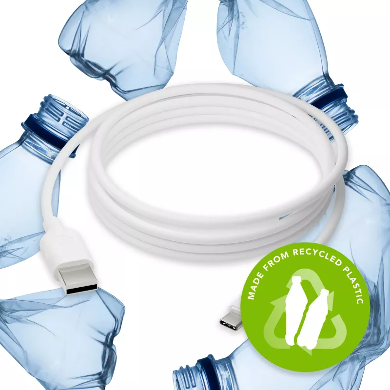dbramante1928 re-charge CB25ACWH7090 USB-A–USB-C-kaapeli, USB 2.0, 2,5 m, 36 W, kierrätysmuovi, valkoinen