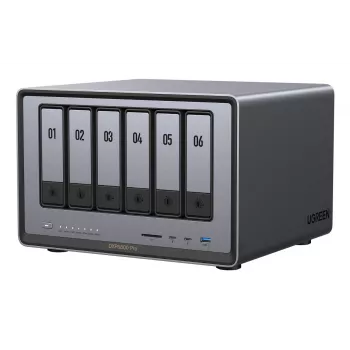 Ugreen DXP6800 Pro NAS-työpöytä Intel® Core™ i5 8 GB DDR5 harmaa, musta