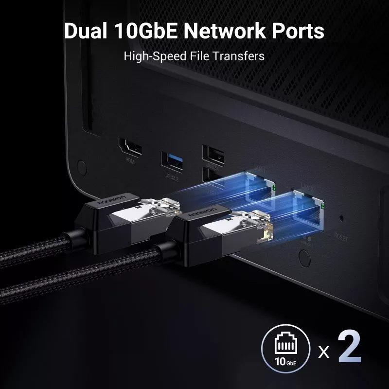 Ugreen DXP6800 Pro NAS-työpöytä Intel® Core™ i5 8 GB DDR5 harmaa, musta