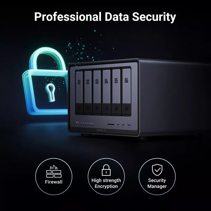 Ugreen DXP6800 Pro NAS-työpöytä Intel® Core™ i5 8 GB DDR5 harmaa, musta