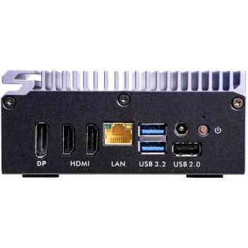 Shuttle Edge PC SPCEL12 teollinen minitietokone, Intel Celeron J6412 2 GHz, USFF 0,46 l, HDMI, DisplayPort, muistikortinlukija