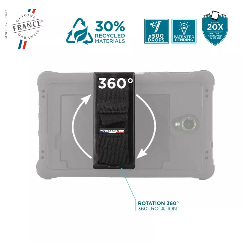 Kotelo Mobilis Galaxy Tab Active5 8'' kotelo 360° kääntyvä käsilenkki telakka
