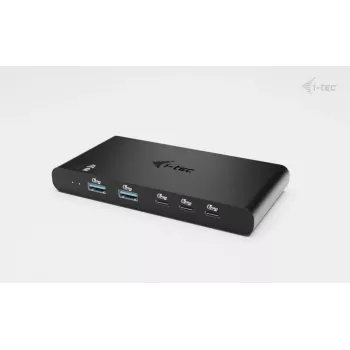 KVM-telakointiasema i-tec 2 isäntälaitteelle HDMI, USB-C-isäntäliitäntä, PD 2×100W, 4K@60Hz, 2×USB-A