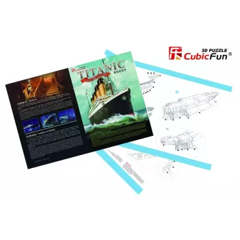 3D-palapeli Cubicfun Titanic Big T4011H — 1024 osaa, mittakaavatarkka laivamalli