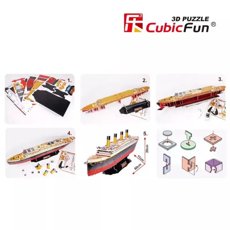 CubicFun T4011H Titanic Big 3D-palapeli, 113 palaa