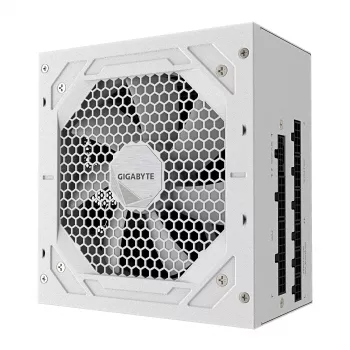 Virtalähde GIGABYTE UD850GM PG5 V2 ICE – 850 W, PCIe Gen 5.1, 80 PLUS Gold, täysin modulaarinen, 120 mm tuuletin, ATX 3.1, UK-pistoke, valkoinen