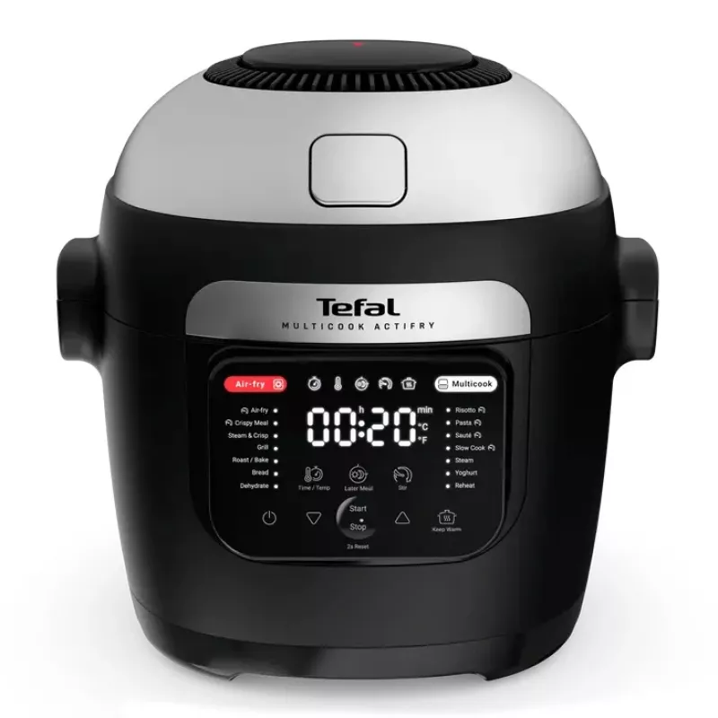 Monikypsennin Tefal Multicook Actifry MY741CF0, 6 L, 1334 W, ruostumaton teräs/musta