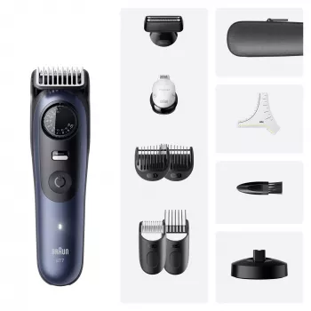 Partatrimmeri Braun BeardTrimmer 7 BT7540 0,5–20 mm paristokäyttöinen musta sininen