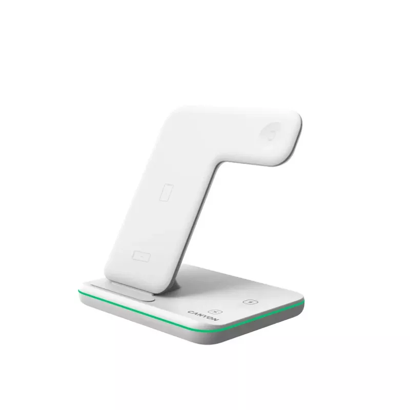 CANYON WS-303 3-in-1 Qi-langaton latausteline, 15 W, valkoinen (CNS-WCS303W)