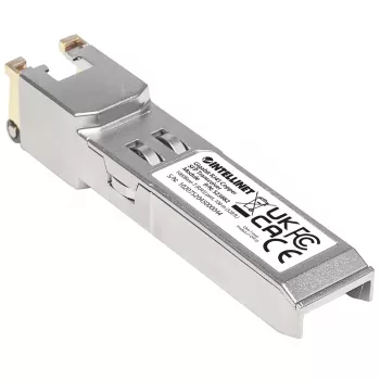Intellinet lähetin-vastaanotin-moduuli optinen, Gigabit RJ45 kupari SFP, 1000Base-T (RJ45) portti, 100 m, MSA-yhteensopiva, vastaa Cisco GLC-T, Ethernet, kuitu, kolmen vuoden takuu