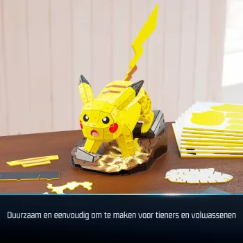 4D Build, Pokémon Pikachu 3D-rakennussarja, Pokémon-figuuri, Kanto First Partner Collection, työpöytäkoriste, 201 osaa, yli 12-vuotiaille lapsille
