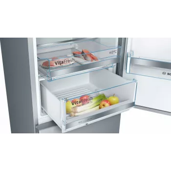Bosch Serie 6 KGE39AICA jääkaappipakastin, vapaasti seisova, 343 l (249 l + 94 l), 201 cm, energialuokka C, ruostumaton teräs