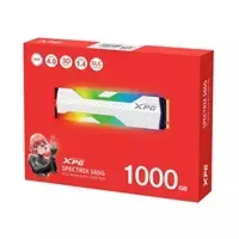 ADATA XPG Spectrix S65G 1 TB M.2 2280 SSD-levy, PCIe 4.0 x4, luku 6000 MB/s, kirjoitus 4000 MB/s, alumiini