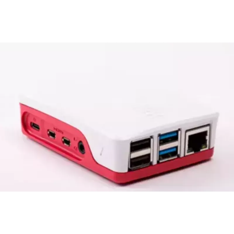 Raspberry Pi RB-CaseP4+06W virallinen kotelo Raspberry Pi 4B:lle, ABS-muovi, punainen/valkoinen