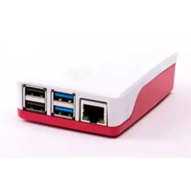 Raspberry Pi RB-CaseP4+06W virallinen kotelo Raspberry Pi 4B:lle, ABS-muovi, punainen/valkoinen