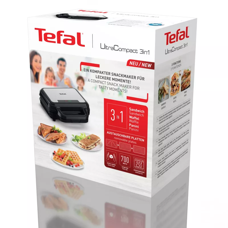 Voileipägrilli Tefal SW383D10 700 W musta, ruostumaton teräs