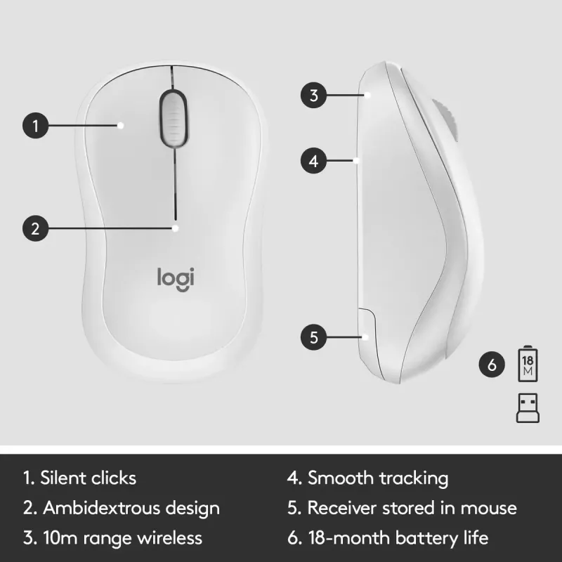 Langaton näppäimistö ja hiiri -yhdistelmä Logitech MK295 Silent