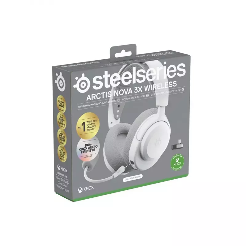 SteelSeries Arctis Nova 3X langaton kuulokemikrofoni, Xbox, valkoinen