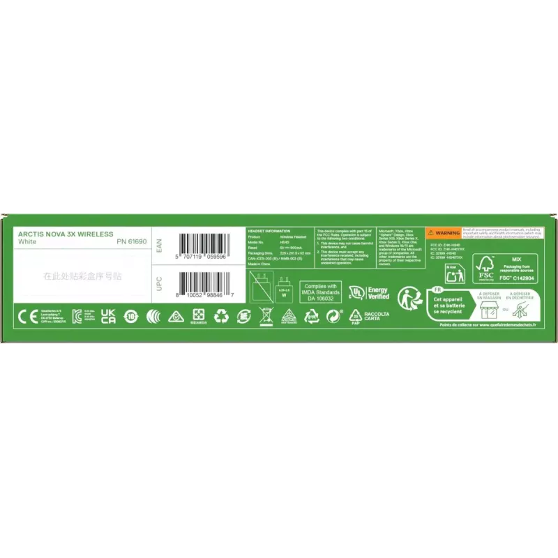 SteelSeries Arctis Nova 3X langaton kuulokemikrofoni, Xbox, valkoinen