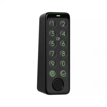 Älykäs ovilukko SwitchBot Keypad Touch — koodi- ja sormenjälkitunnistus, musta, CR123A-paristot, langaton, 38×36×112 mm