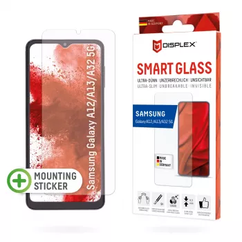 Displex Smart Glass (9H) Samsung Galaxy A12/A13/A32 5G, asennustarra, särkymätön, ultrahohut, näkymätön