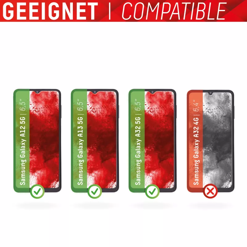 Displex Smart Glass (9H) Samsung Galaxy A12/A13/A32 5G, asennustarra, särkymätön, ultrahohut, näkymätön