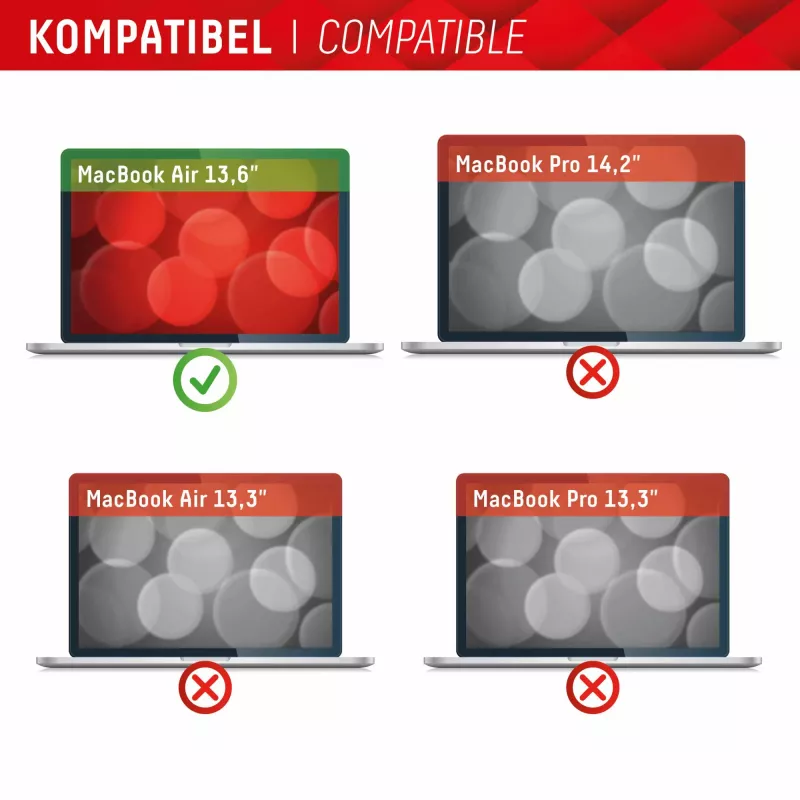 Displex PRIVACY SAFE magneettinen 2-suuntainen yksityisyyssuodatin MacBook Air 13,6