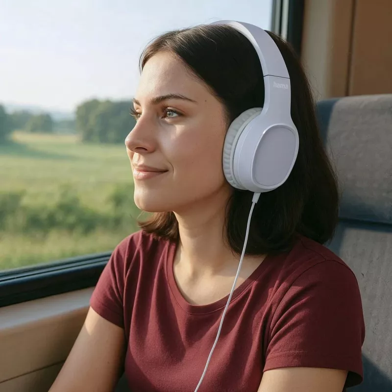 Hama Fun C 00221815 on-ear-kuulokkeet mikrofonilla, langallinen USB-C, 1,2 m kaapeli, valkoinen