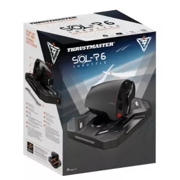 Työntöregulaattori Thrustmaster Sol-R 6 musta USB Type-C johdollinen analoginen/digitaalinen PC:lle, koko 170×205×125 mm