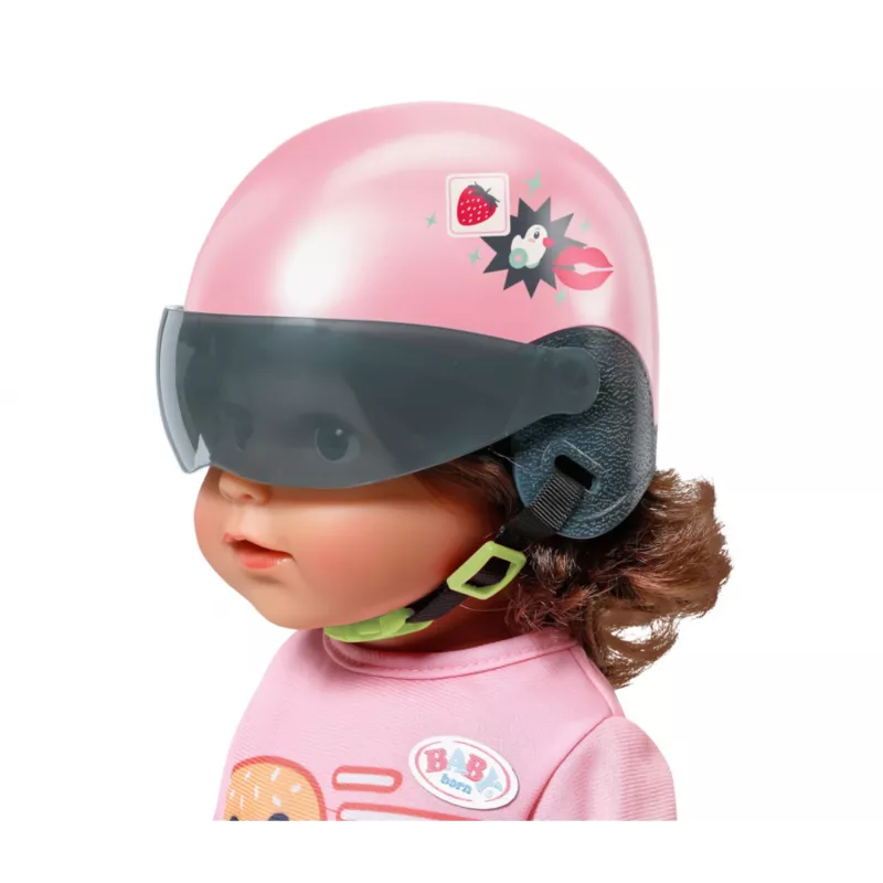Zapf Creation BABY born 835937 E-Scooter nuken kypärä, 43 cm, pinkki/musta, 3+