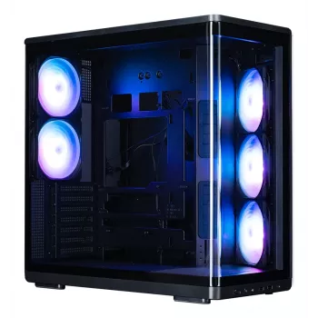 ZALMAN P60 musta PC-miditornikotelo – ATX/Mini-ITX, karkaistu lasi, 3×120 mm sivutuulettimet + 2×120 mm takatuulettimet, 290×475×478 mm