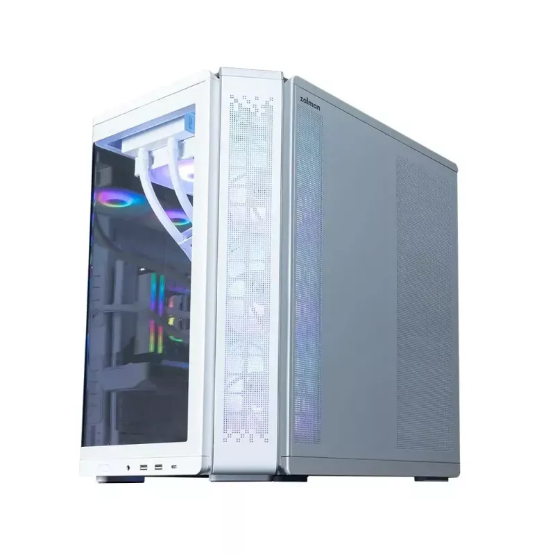 ZALMAN P60 PC-kotelo miditorni 5×ARGB-tuulettimella, valkoinen