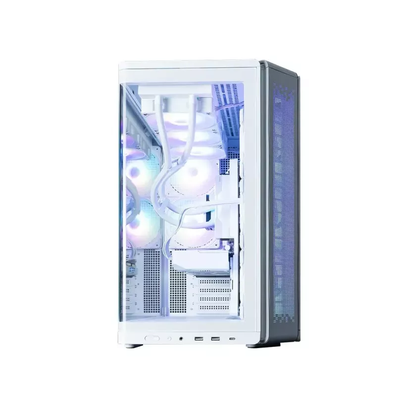 ZALMAN P60 PC-kotelo miditorni 5×ARGB-tuulettimella, valkoinen