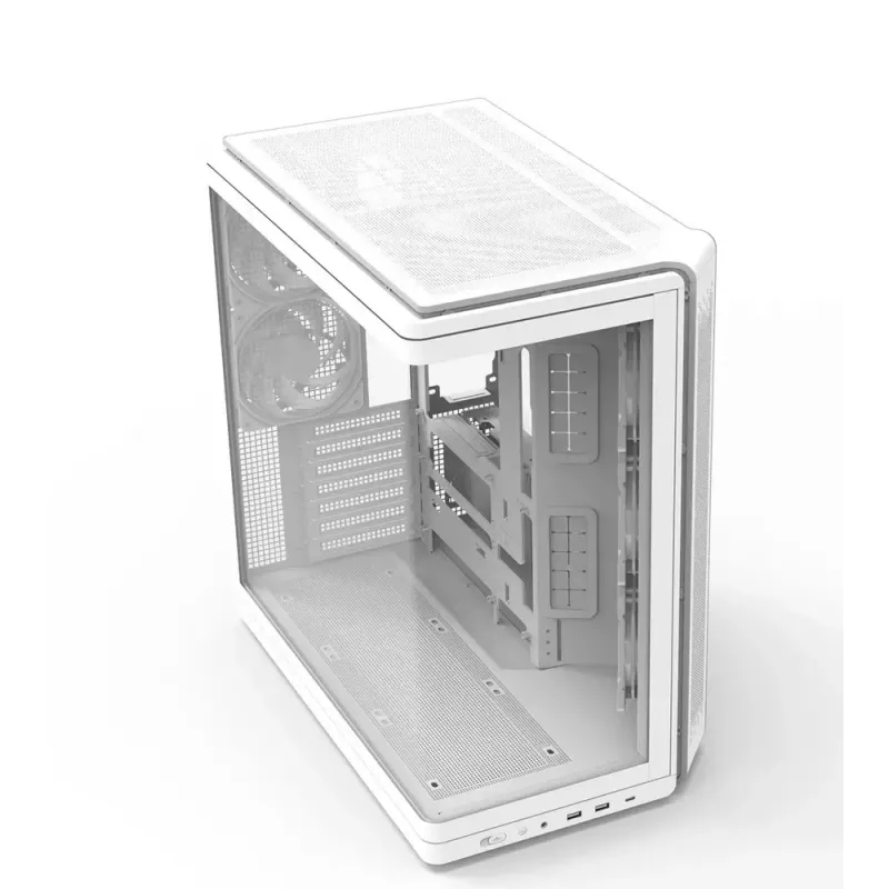 ZALMAN P60 PC-kotelo miditorni 5×ARGB-tuulettimella, valkoinen
