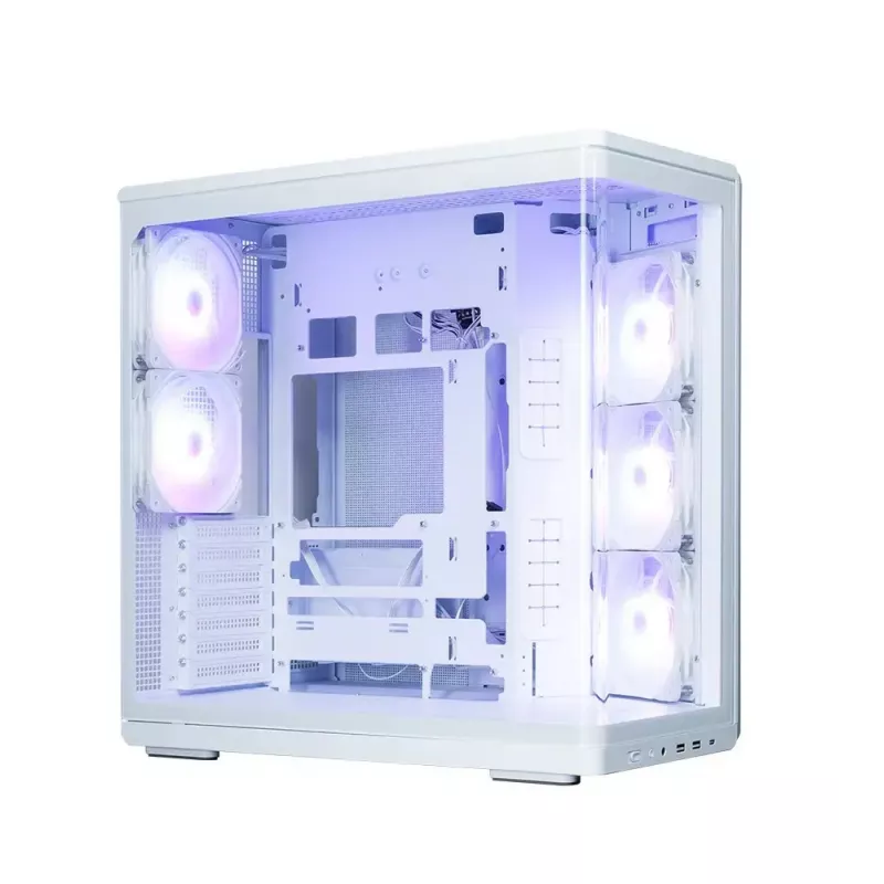 ZALMAN P60 PC-kotelo miditorni 5×ARGB-tuulettimella, valkoinen
