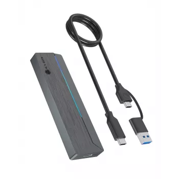 ICY BOX M.2 SATA/NVMe SSD-kotelo USB 3.2 Gen 2 Type-C ja RGB-valaistus