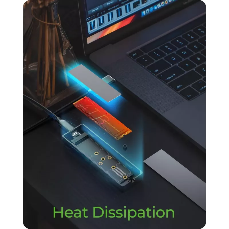 ICY BOX M.2 SATA/NVMe SSD-kotelo USB 3.2 Gen 2 Type-C ja RGB-valaistus