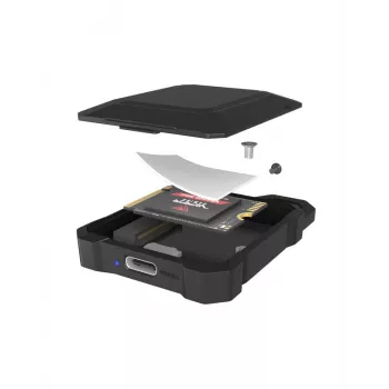 M.2 NVMe SSD-kotelo icybox IB-1601MP-CU31 USB 3.2 Gen 2 Type-C 10 Gbps
