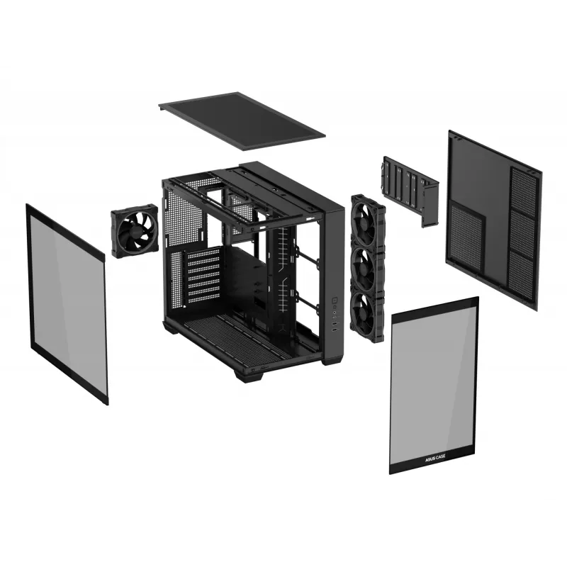 ASUS A32 PLUS TG ARGB tietokonekotelo, musta, ATX/micro ATX/Mini-ITX