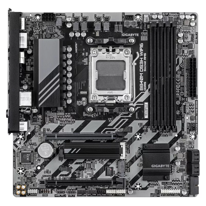 GIGABYTE B840M DS3H WIFI6 emolevy, AMD B840, AM5-kanta, Micro ATX, DDR5