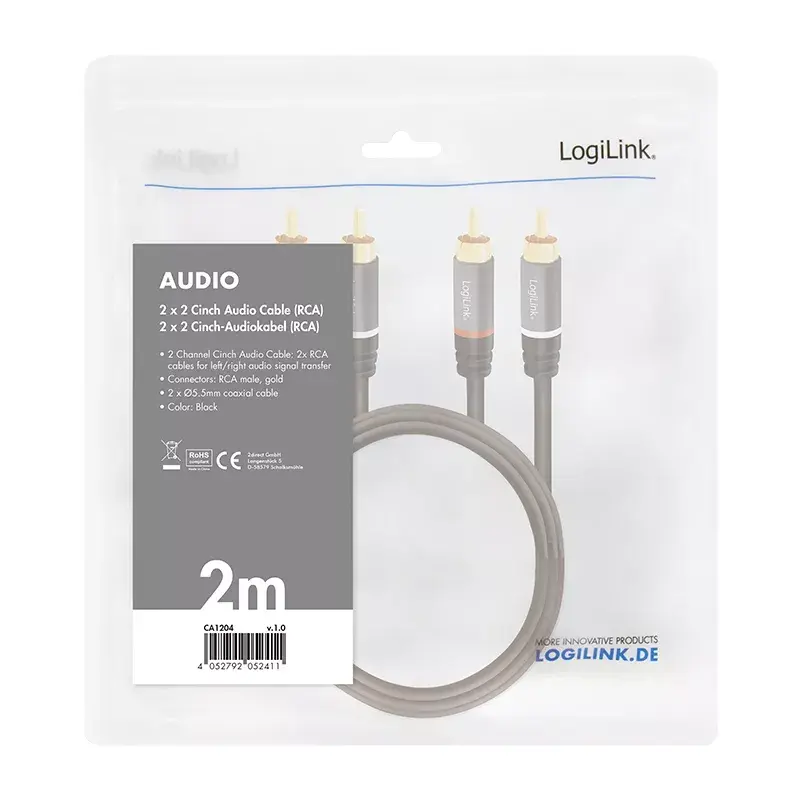 Audiokaapeli 2m LogiLink CA1204