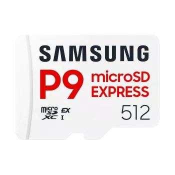 microSDXC-muistikortti Samsung P9 Express 512 GB, UHS-I, luku 800 MB/s, V30, U1, valkoinen