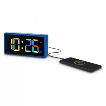 Digitaalinen herätyskello Hama Ibiza sininen LCD paristo USB 150x34x73mm