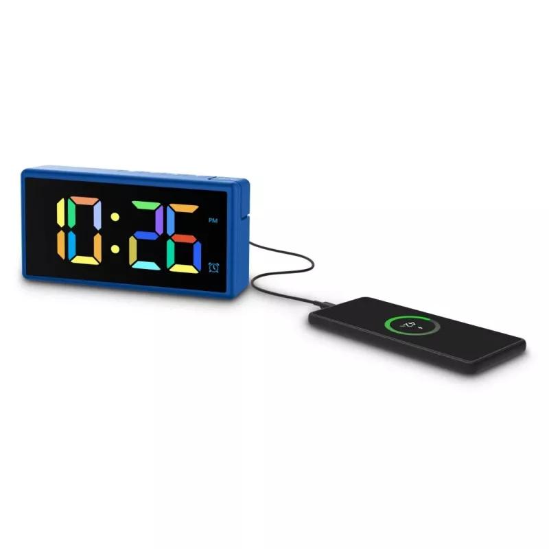 Digitaalinen herätyskello Hama Ibiza sininen LCD paristo USB 150x34x73mm