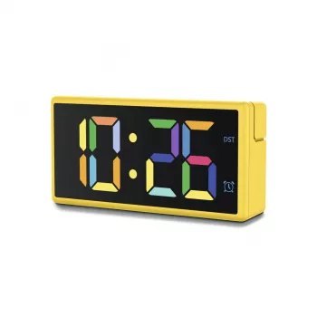 Digitaalinen herätyskello Hama Ibiza keltainen LCD paristo USB