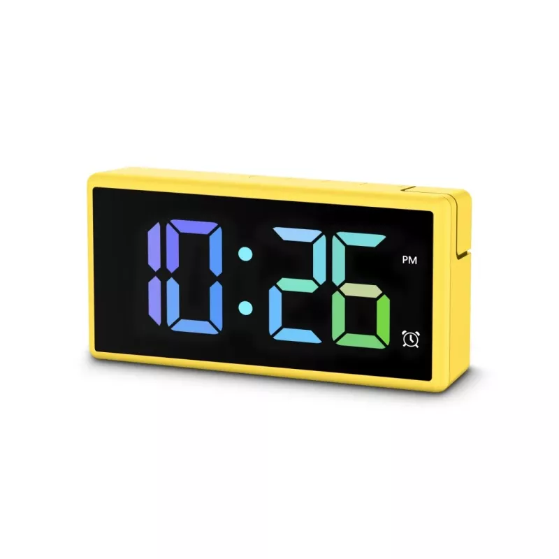 Digitaalinen herätyskello Hama Ibiza keltainen LCD paristo USB