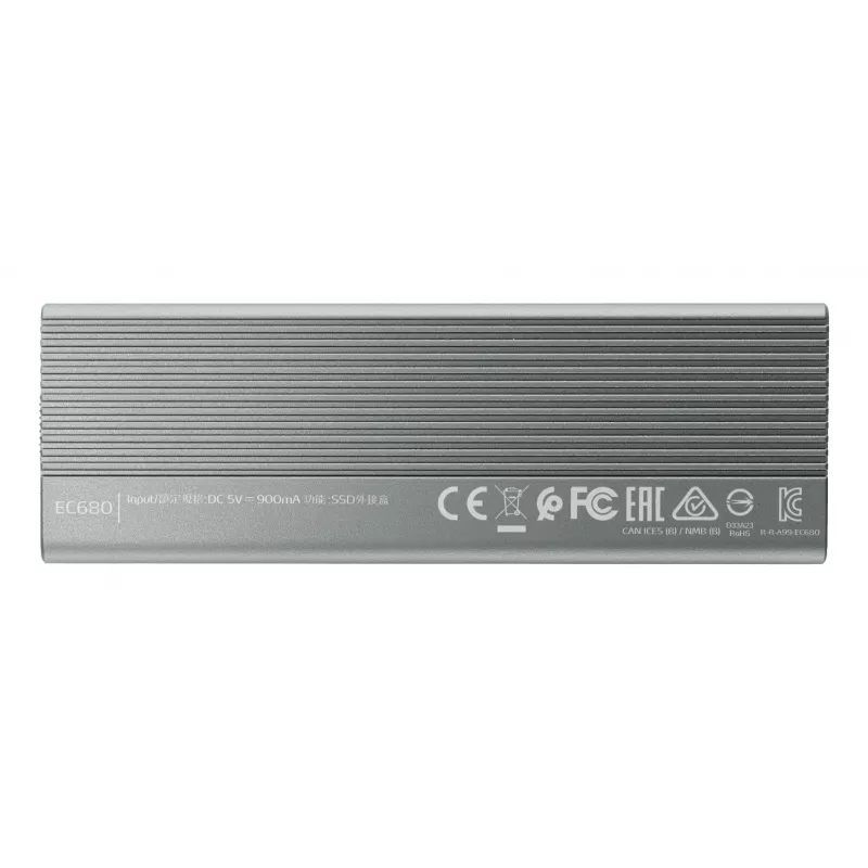 SSD-kotelo ADATA EC680 harmaa M.2 USB Type-C PCIe