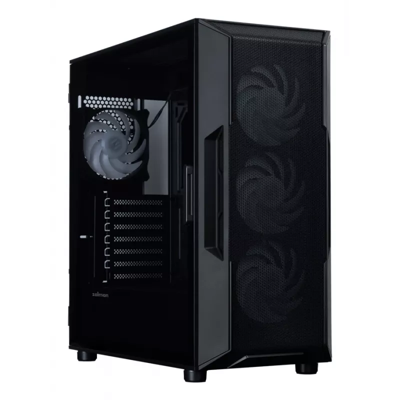 ZALMAN Mid-Tower-PC-kotelo I3 NEO V2, musta, 4x RGB-tuuletinta, ATX/microATX-tuki