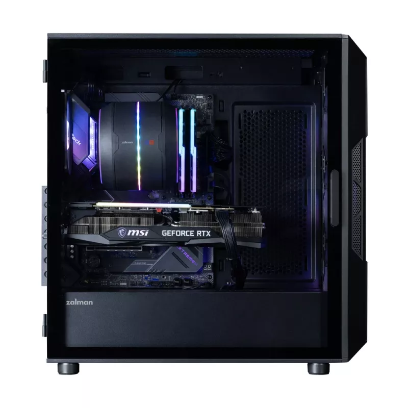 ZALMAN Mid-Tower-PC-kotelo I3 NEO V2, musta, 4x RGB-tuuletinta, ATX/microATX-tuki