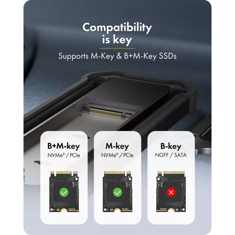 Lisävaruste: icybox IB-1827MCP-C31 M.2 NVMe ja SATA Dual-Bay-sovitin